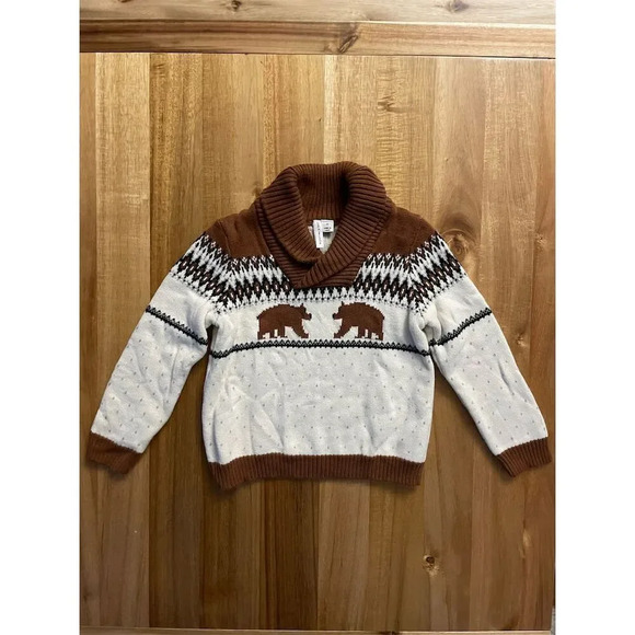Janie and Jack Other - Janie and Jack Bear Fair Isle Shawl Collar Sweater 2T